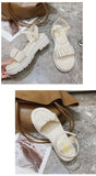 Muffin Platform Medium Heel Roman Sandals Women Summer Shoes Pure Color Casual Female Mart Lion   