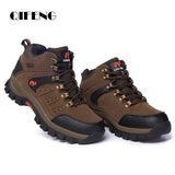 Outdoor Ankle Boots Men's Non Slip Lace Up Climbing Leather Winter Cowboy Trekking Hiking Footwear Summer Mart Lion   