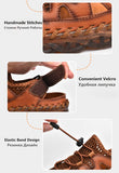 Summer Mesh Men's Sandals Breathable Genuine Leather Casual Shoes Handmade Outdoor Slippers Beach Mart Lion   