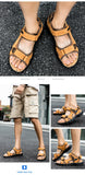 Summer Men's Sandals Outdoor Non-slip Beach Handmade Genuine Leather Shoes Sneakers Mart Lion   