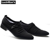 Pointed Toe Casual Shoes Men's Slip On Lazy Loafers Breathable Office Work Mart Lion   