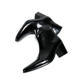  Men's Boots Soft Leather Pointed Toe High Heels Waterproof Zipper Shoes Chelsea MartLion - Mart Lion