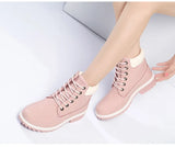 Autumn Early Winter Shoes Women Snow Boots Ladies Ankle Boots Hard Outsole Black Pink MartLion   