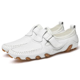 Genuine Leather Luxury Men's Octopus Casual Loafers Dress Formal Moccasins Footwear Driving Sandals Shoes MartLion 21588 White 42 