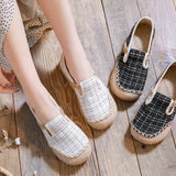 Vegan Handmade Women Embroidered Canvas Espadrilles Flats Style Casual Slip-on Loafers Shoes MartLion   