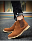 Winter Warm Plush Men's Boots Cow suede Chelsea Non-slip Snow Handmade Ankle Mart Lion   