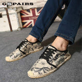 Men's Shoes Casual Lace Up Espadrilles Summer Canvas Hemp Rope Breathable Footwear Zapatos Hombre Unisex Mart Lion   