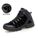 Winter Autumn Outdoor Boots Men's Shoes Adult Casual Ankle Rubber Anti-Skidding Snow Boots Work Footwear Sneakers Mart Lion 02 no fur black 39 