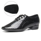 Men's Dance Shoes For Boys Ballroom Latin Shoes Modern Tango Jazz Low Heels Black Salsa MartLion Black2 38 (24cm) CHINA
