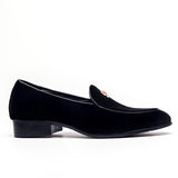 Luxury Design Men's Loafers Crown Decoration Velvet Moccasin Classic Black Blue Smoking Shoes Driving Mart Lion   