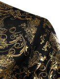 Silver Paisley Luxury Printed Floral Shirt Men's Wedding Party Dinner Dress Wedding Dinner Party Chemise Homme MartLion   