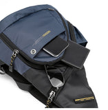 Casual Knapsack Waterproof Men's Outdoor Chest Bag Nylon Messenger Short Trip Phone Pouch Travel Backpack Mart Lion   