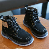 Autumn Winter Genuine Leather Boots Children High-top Boys Warm Snow Girls Cotton Shoes Warm Under -15℃ MartLion   