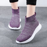 Women Platform Sneakers Casual Shoes Slip On Sock Trainers Plush Lightweight MartLion   