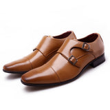 Shoes Loafers Men's Double-Monk-Strap Elegant Slip-On Pria Sepatu Mart Lion Auburn 6 