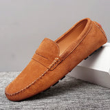 Men's Casual Shoes Suede Soft  Loafers Leisure Moccasins Slip On Driving MartLion Brown 8 