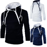 Men's Hoodies Long Sleeve Sweatshirts for Men Zipper Hooded Pullover Neck Mens Sweatshirt Top Jacket Coat Black Sweater MartLion   