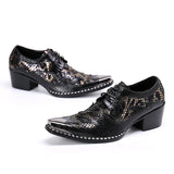 British Style Black Square Toe Lace Up Men's Oxfords Shoes Office Cow Leather Brogue Party Banquet Formal MartLion   