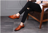 Whoholl Luxury Leather Formal Men's Classic Oxford Shoes Loafers Dress Double Monk Strap Footwear Mart Lion   