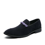 Men's Suede Leather Loafers Cosplay Green Flats Slip-on Autumn Casual Moccasins Footwear Wedding Shoes MartLion Blue 8.5 