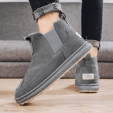 Off-Bound Winter Men's Boots Warm Fur Snow Waterproof Suede Leather Furry Ankle Fluff Plush Outdoor Mart Lion   