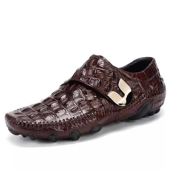 Luxury Driving Men's Shoes Genuine Leather Loafer Cow Leather Crocodile Pattern Hasp Casual Zapatos Hombre MartLion   