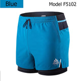Men's Quick Dry Sports Shorts Trunks Athletic With Lining Prevent Wardrobe Malf For Running Gym Soccer Tennis Mart Lion F5102 Blue M 