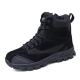 Waterproof Tactical Military Combat Boots Men's Genuine Leather US Army Hunting Trekking Camping Mountaineering Winter Work Shoes Mart Lion Black 6.5 