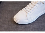 Spring Summer Shoes Women Sneakers Genuine Leather White Cowhide Ladies Flat Casual Soft Footwear MartLion   