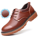 Autumn Men's Leather Shoes Brogue Casual safety Genuine Leather Work Casual Sneakers Mart Lion   