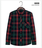 Fall Smart Casual Men's Flannel Plaid Shirt Brand Office Long Sleeve Shirt Clothes Mart Lion   