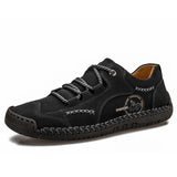 Men's Casual Shoes PU Leather Men's Moccasins Loafers Outdoor Driving Non-slip Sneakers Zapatillas Hombre MartLion Black 6.5 