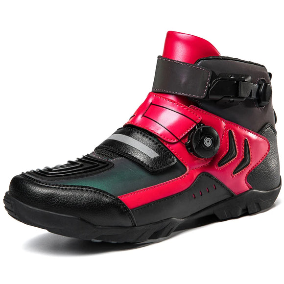 Men's Racing Shoes Unisex Motorcycle Boots Women Casual MartLion Red 13 