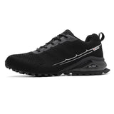Breathable Mesh Trailing Running Shoes Men's Anti Slip Running Sneakers Outdoor Walking Footwears Mart Lion Black 8 