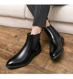 Classic Men's Shoes Ankle Boot Vinage Classic Dress Chelsea Winter Zipper Mart Lion   
