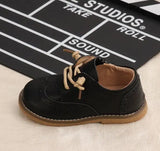 Spring Autumn Children Genuine Leather Shoes Boys Girls Retro Single Baby Soft Tendon Bottom Full Cowhide MartLion Black 29 