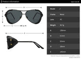 Vintage SteamPunk Pilot Style Sunglasses Leather Side Design Sun Glasses Oculos De Sol 2029 Mart Lion   