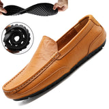 men's shoes leather cowhide casual peas black driving shoes sports four seasons Mart Lion Yellow 37 