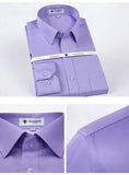 Men's Non Iron Standard-fit Solid Basic Dress Shirt Formal Premium 100% Cotton Long Sleeve Work Office Mart Lion   