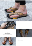 Summer Men's Flip-Flops Outdoor Genuine Leather Sandals Luxury Brand Designer Slipper Casual Beach Slipper Mart Lion   