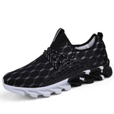 Summer Men's Sport Shoes Blade Tennis Running Breathable Mesh Casual Sneakers Light Trainers Walking Mart Lion Black 38 