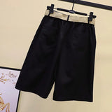 Skirt Pants for Women's Shorts Summer Wide Leg Blue  Waist Pockets Woman Short MartLion   