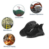 Men's Safety Shoes with Metal Toe Indestructible Ryder Work Boots with Steel Toe Cap Anti-piercing Industrial MartLion   