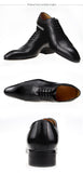 Formal Leather men's Evening Wedding Footwear Classic Side Carving Shoes  Black Brown Brogue Mart Lion   
