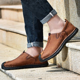 Men's Shoes Split Leather Casual Driving Moccasins Slip On Loafers Flat Mart Lion   