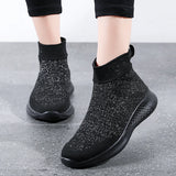 Women Platform Sneakers Casual Shoes Slip On Sock Trainers Plush Lightweight MartLion   