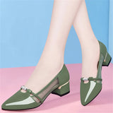 women cute sweet green slip on heel pumps for party ladies casual comfort shoes MartLion g 36 