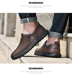 Men's Shoes Split Leather Casual Driving Moccasins Slip On Loafers Flat Mart Lion   