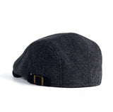  Newsboy Cap Men's Winter Wool Thick Warm Vintage Herringbone Casual Stripe Berets Gatsby Flat Hat Peaked Cap Adjustable MartLion - Mart Lion
