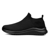 Light Men's Casual Sneakers Knit Mesh Socks Shoes Casual Light Walking Mart Lion Black 37 